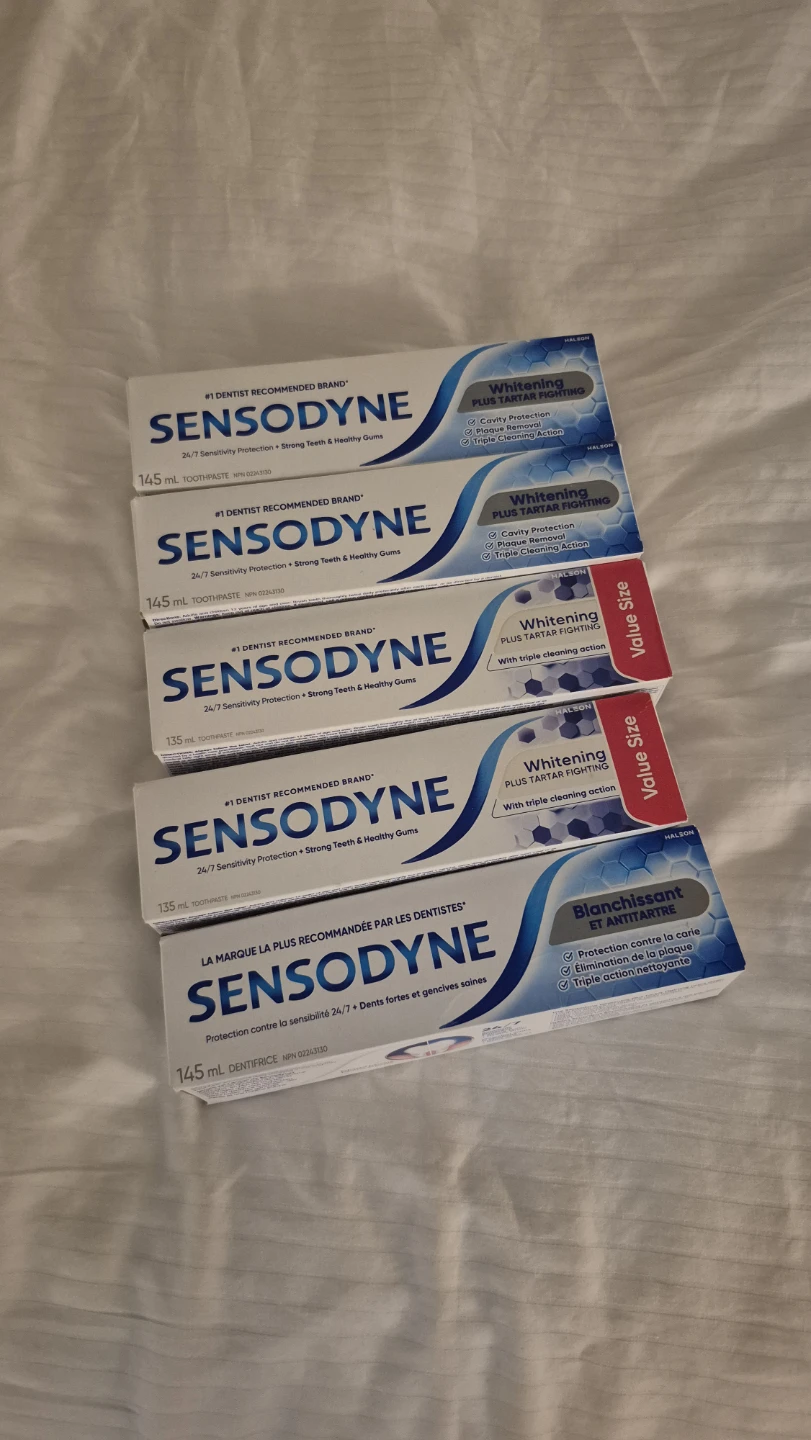 UNOPENED - Sensodyne 145ml x3, 135ml x 2