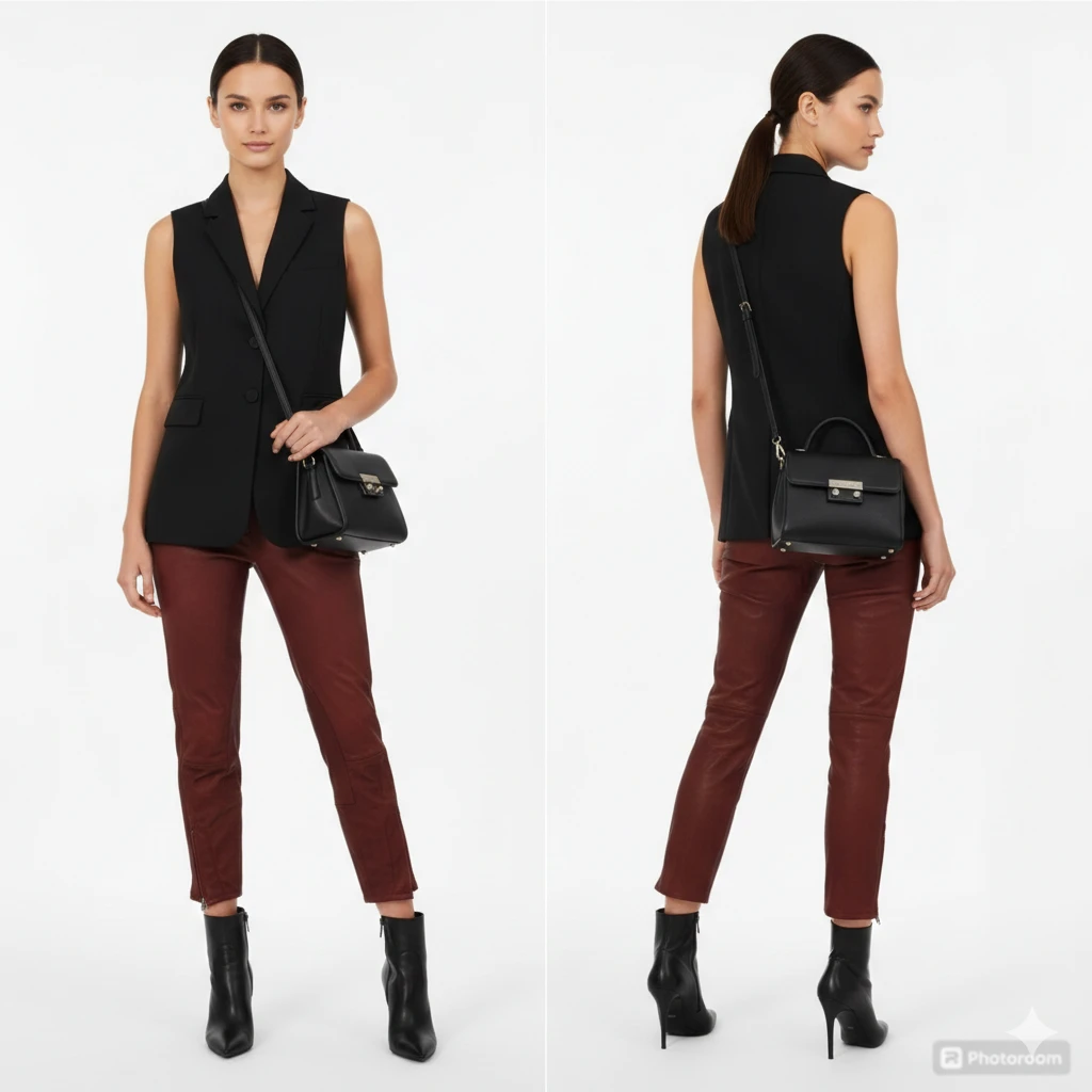 3.1 Phillip Lim Jodphur Cropped Leather Pants Size 2 - photo 5