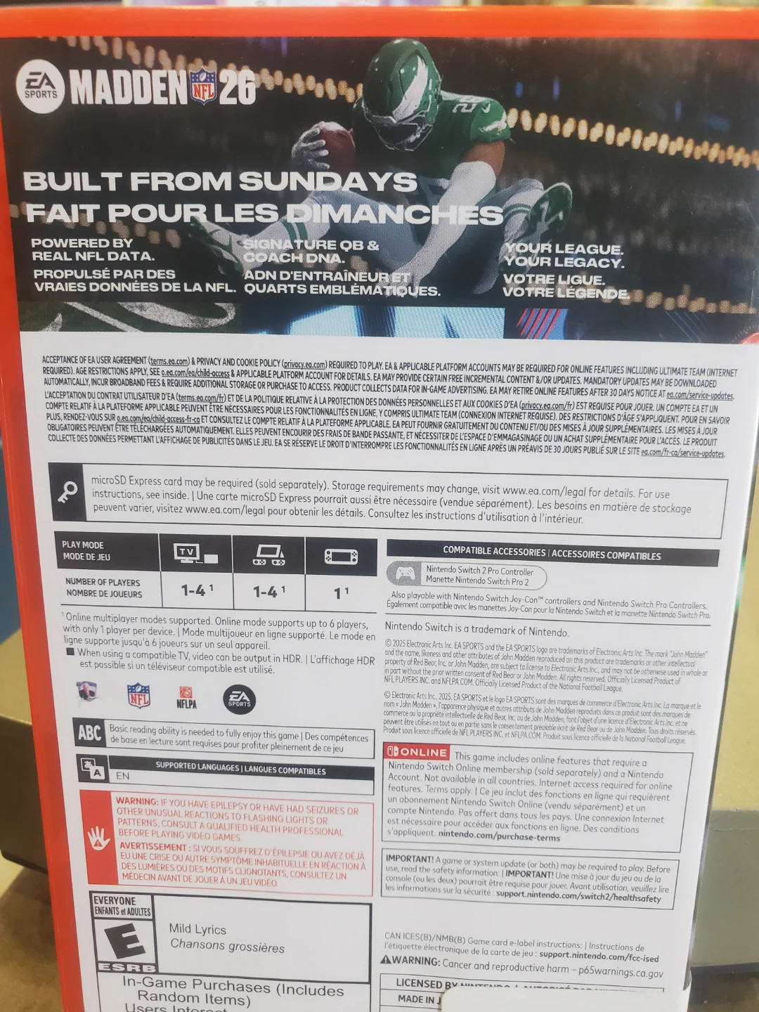 Madden NFL 26 Nintendo Switch Game 2 - photo 2