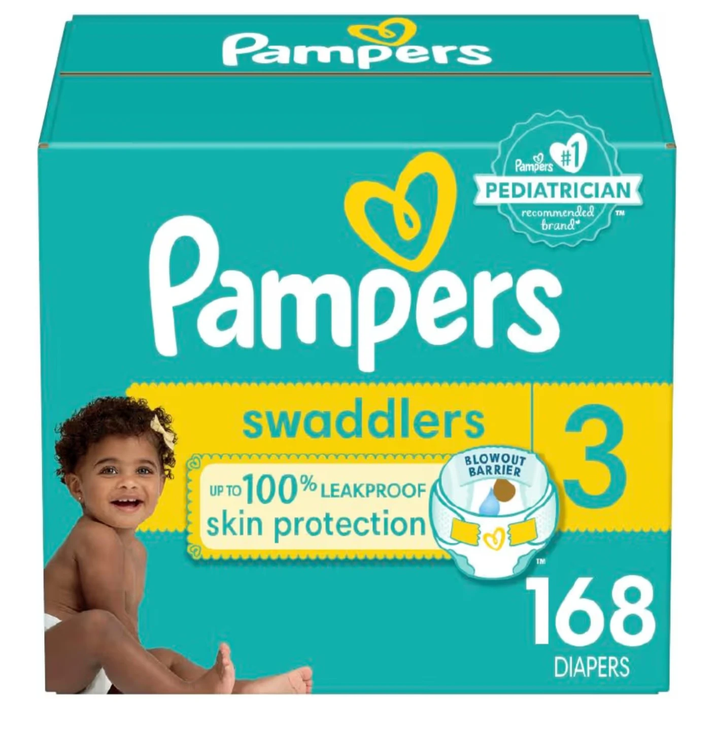 Pampers Swaddlers Diapers Size 3 - 168 Count