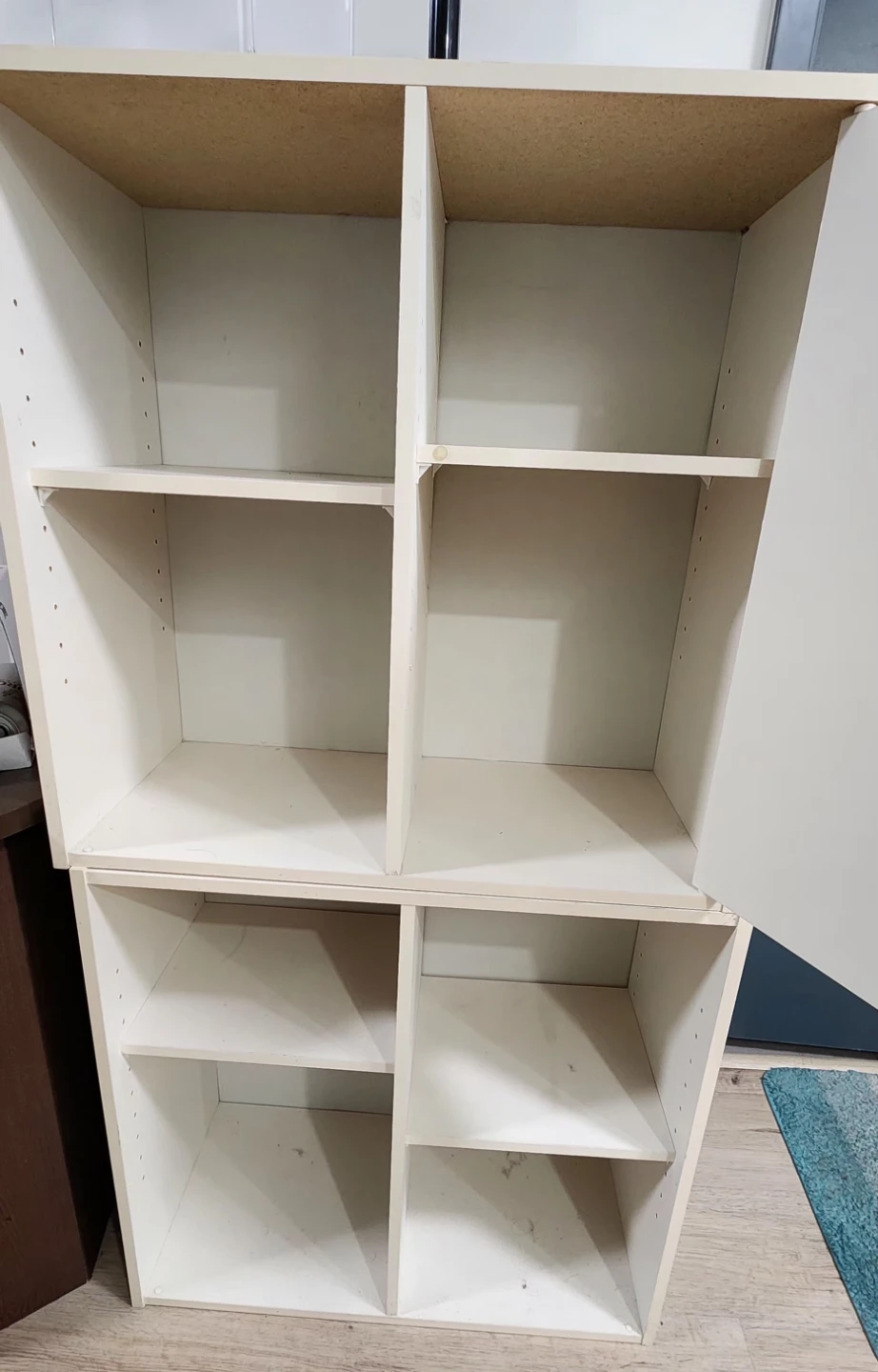White Storage Cabinet with Door and Shelves - photo 2