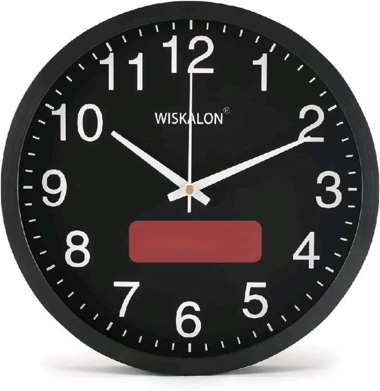 WISKALON Silent Wall Clock,10 inch Gl