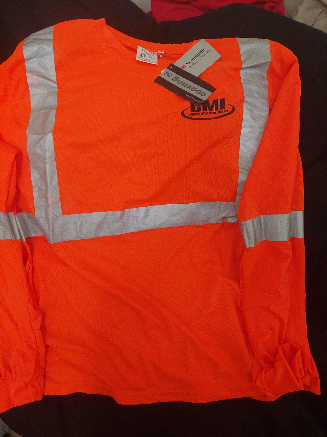 SUMAGGO Orange Long Sleeve HV Safety Shirt XL