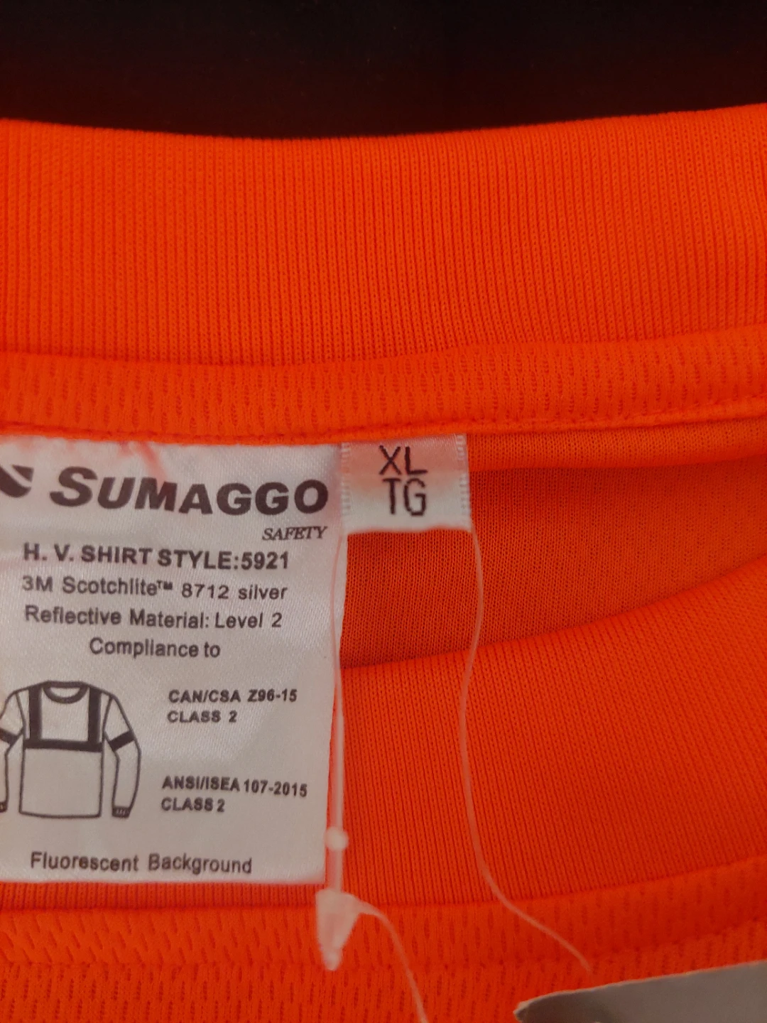 SUMAGGO Orange Long Sleeve HV Safety Shirt XL - photo 5