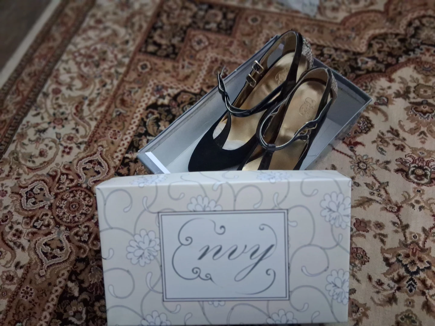 Envy Women's Black Suede T-Strap Heels - photo 3