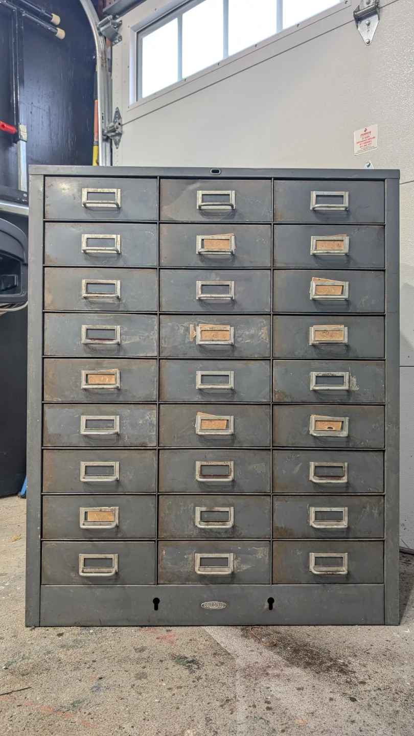 Vintage Metal Filing Cabinet 27 Drawer - photo 2