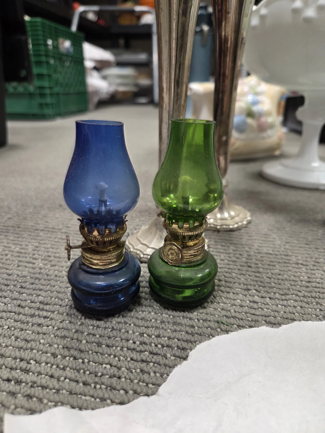 Mini Oil Lamps - Blue and Green