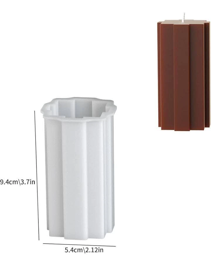 Set of 2 Geometric Pillar Candles