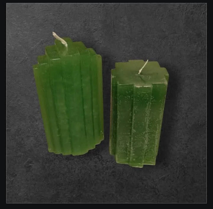 Set of 2 Geometric Pillar Candles - photo 3