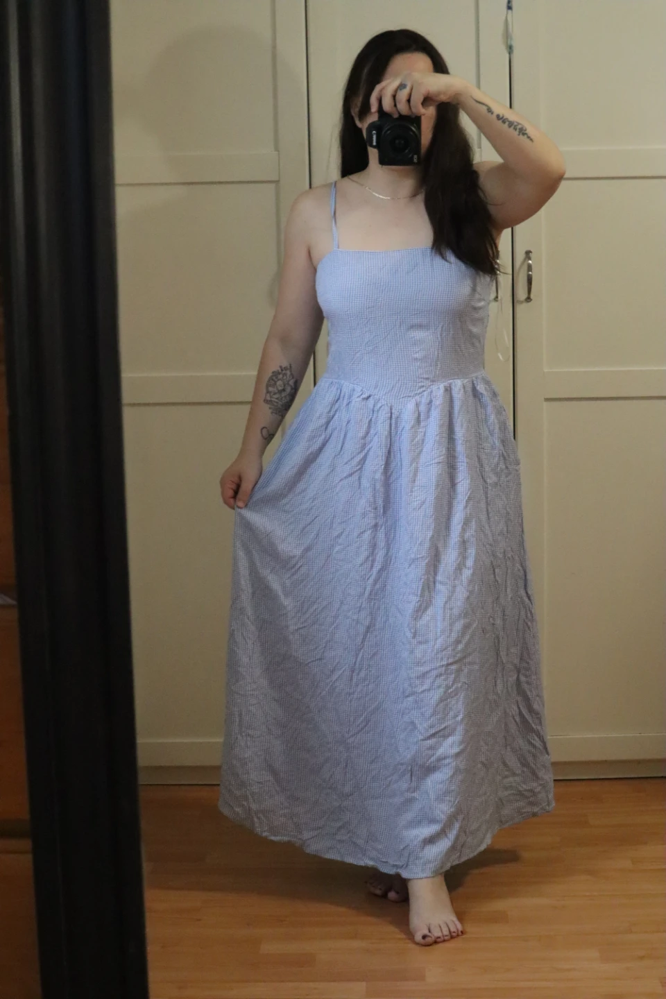 Jopaa Women's Blue Gingham Maxi Dress Size M/M
