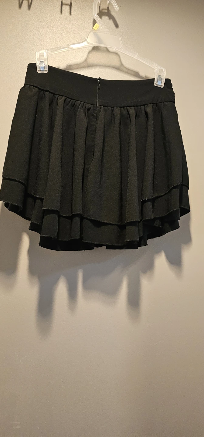 Black Layered Ruffle Skirt with Built-in Shorts - photo 4
