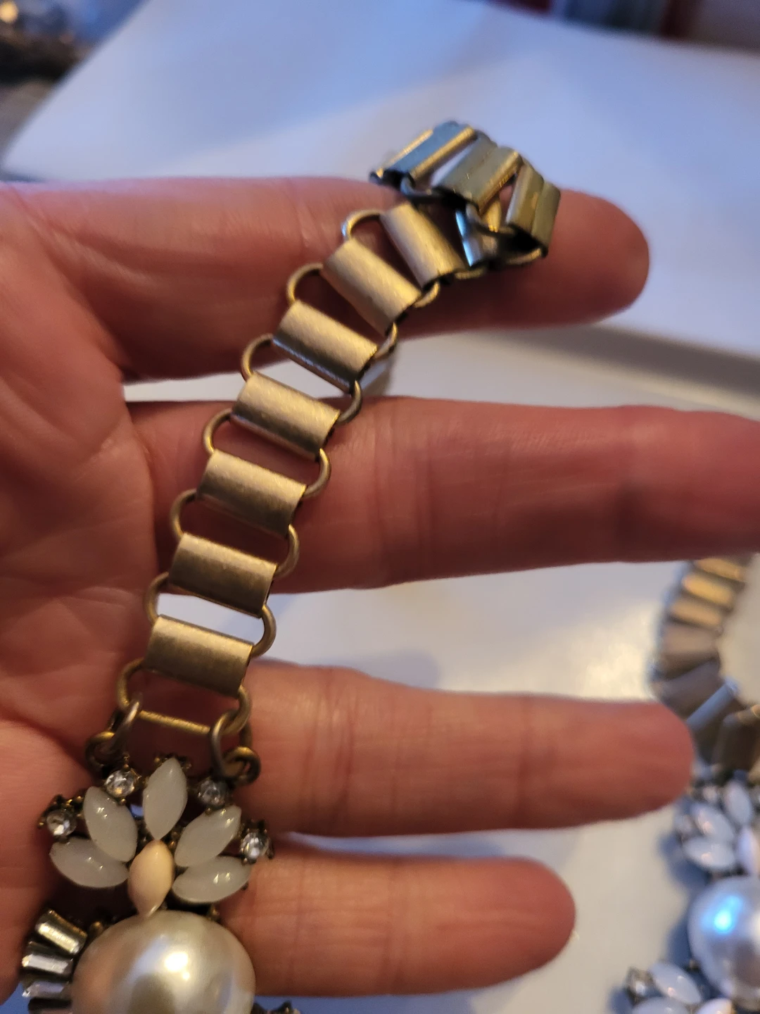 Vintage Necklace with Pearls and Crystals - photo 5