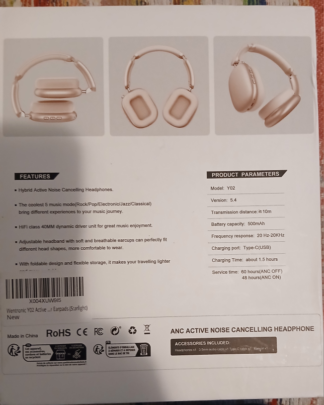 WentrONIC Y02 Wireless Noise Cancelling Headphones - photo 2