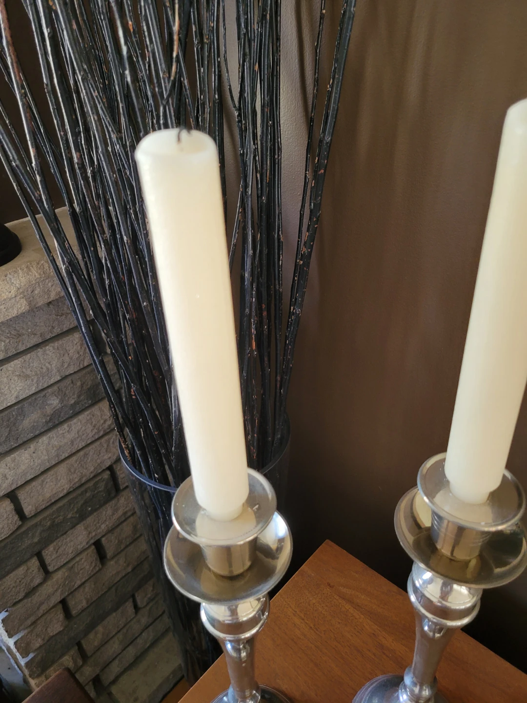 Pair of 13" Silver Tone Candlesticks - photo 5