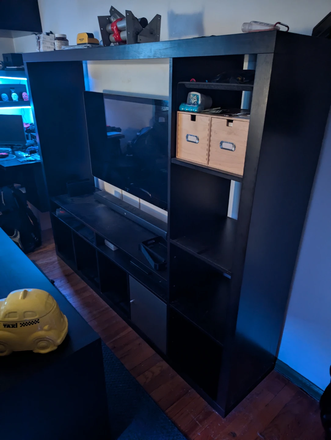 Ikea Black Media Console with Storage