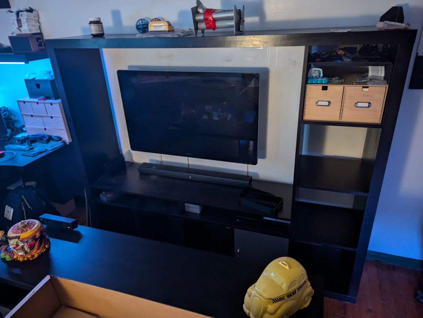 Ikea Black Media Console with Storage - photo 3