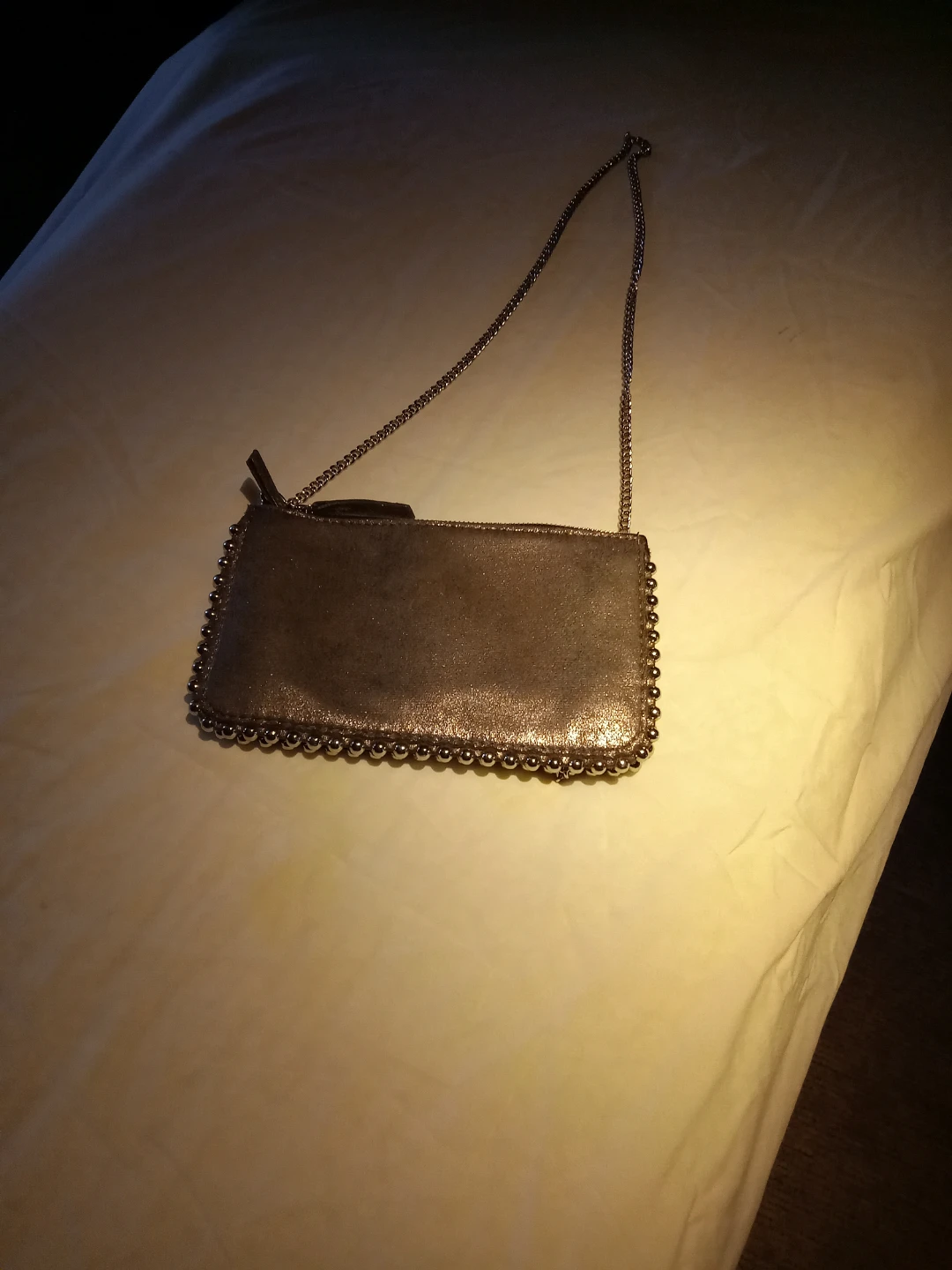 Studded Clutch Purse with Chain Strap