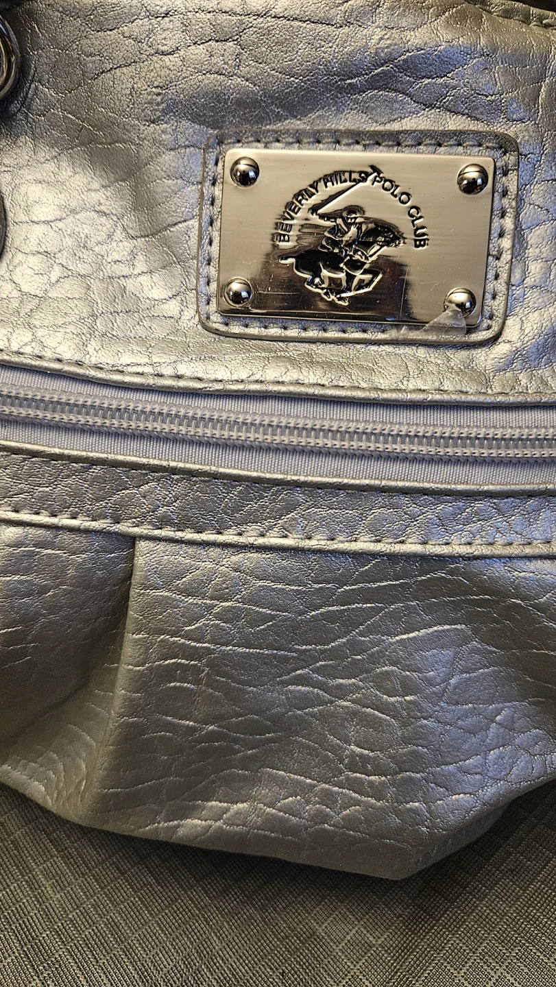 Beverly Hills Polo Club Silver Faux Leather Handbag - photo 4