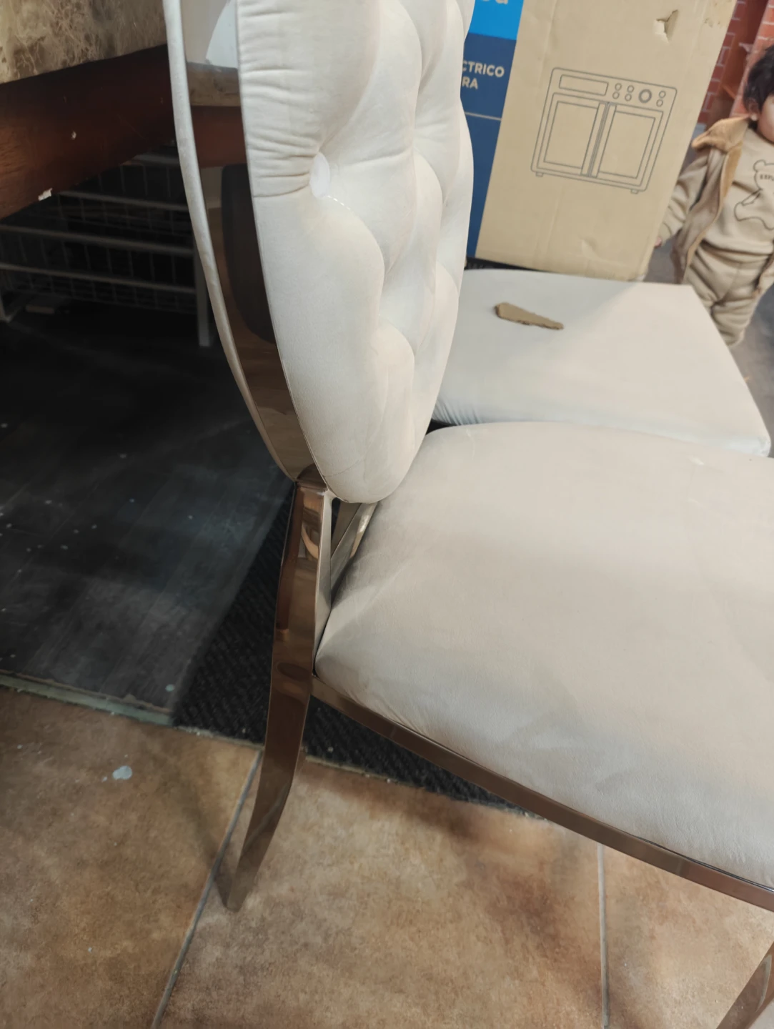 Cream Upholstered Tufted Dining Chairs - Set of 2 - photo 2