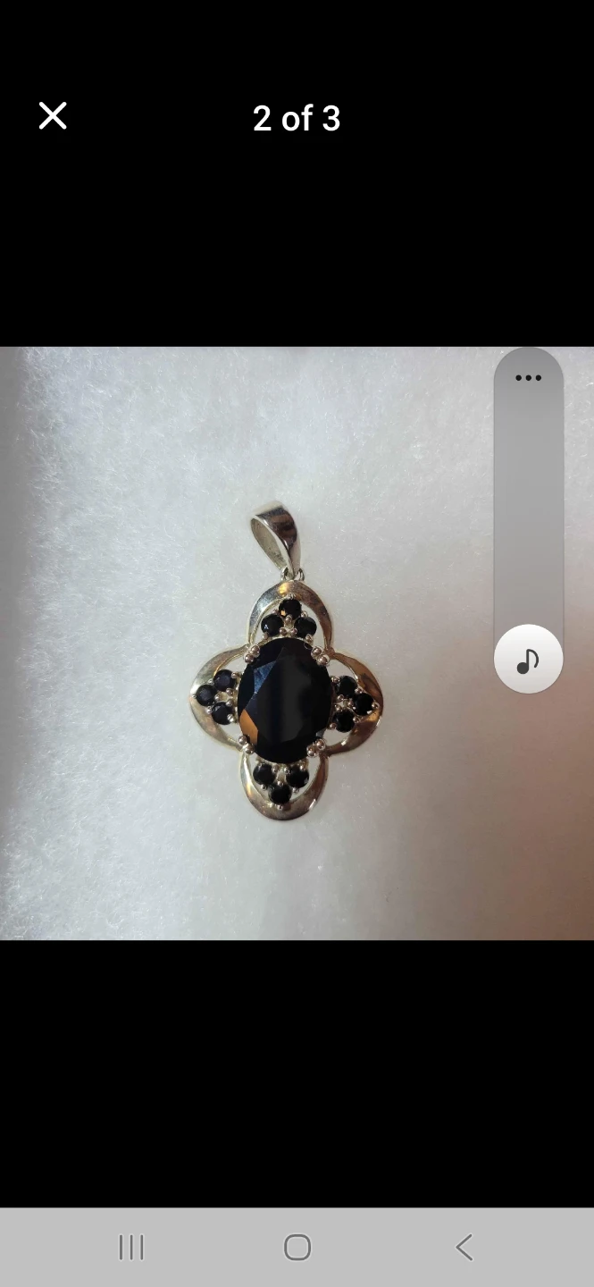 Himalayan Gems Sterling Silver Black Spinel Pendant
