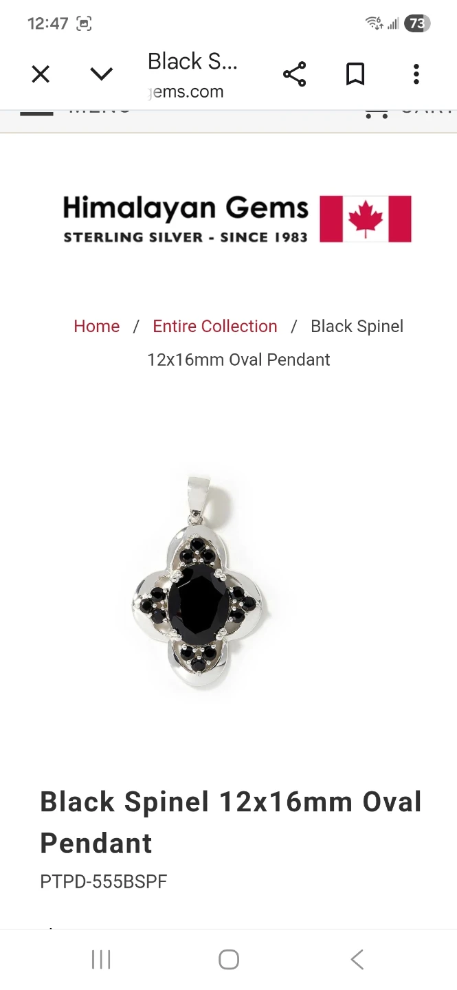Himalayan Gems Sterling Silver Black Spinel Pendant - photo 3