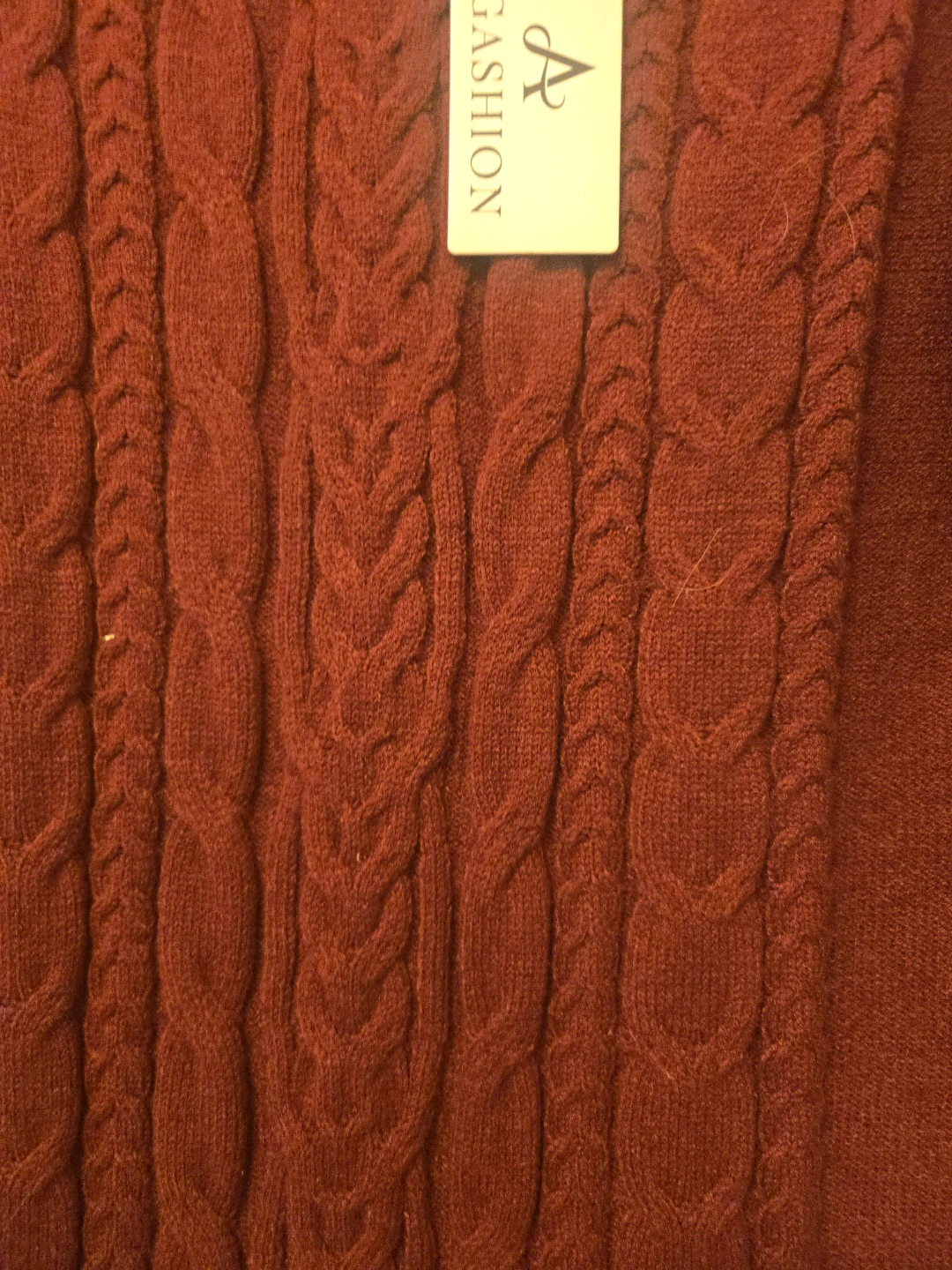 ANGASHION Women's Burgundy Cable Knit Pleated Dress Size S - photo 2