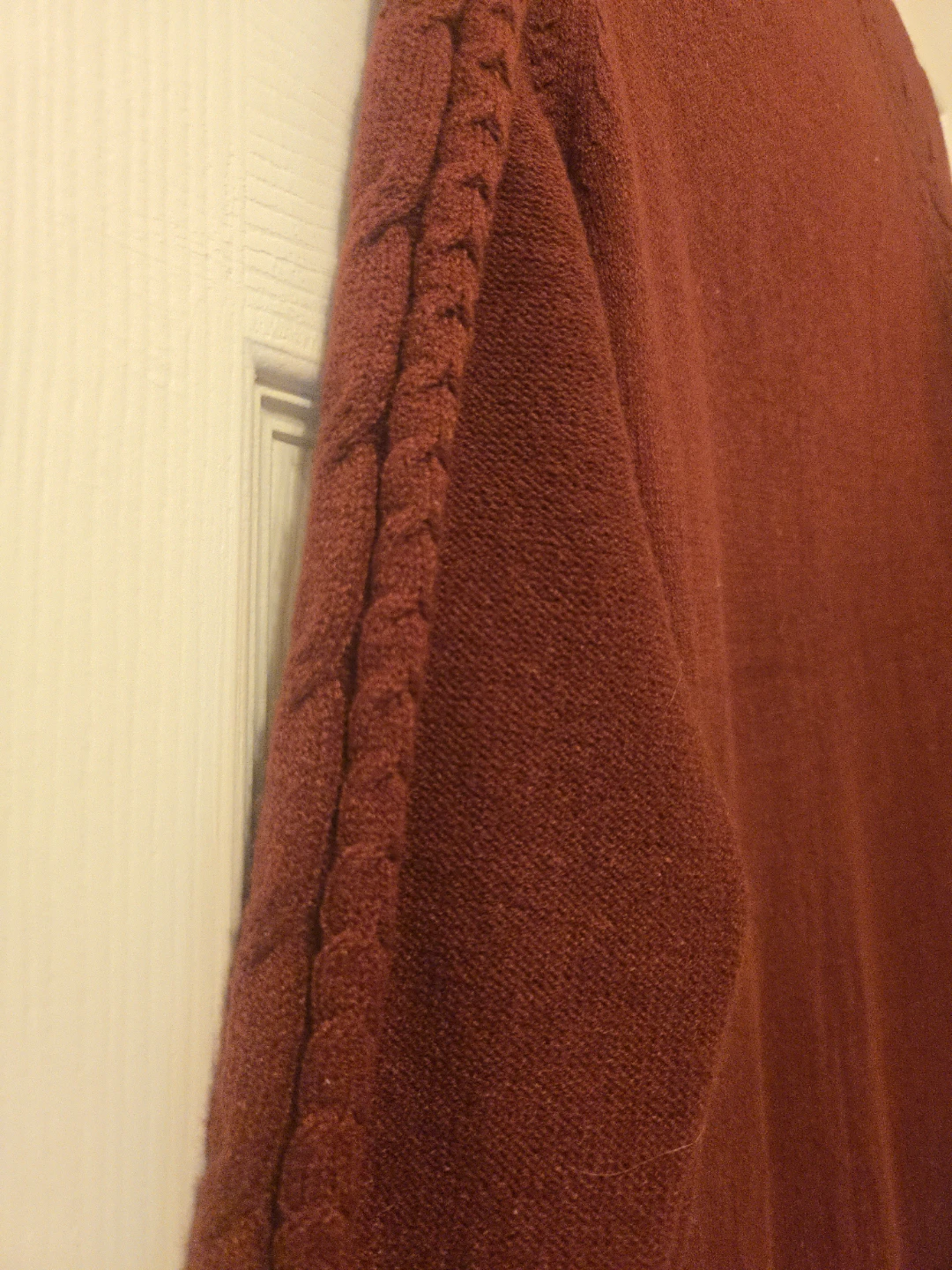ANGASHION Women's Burgundy Cable Knit Pleated Dress Size S - photo 5