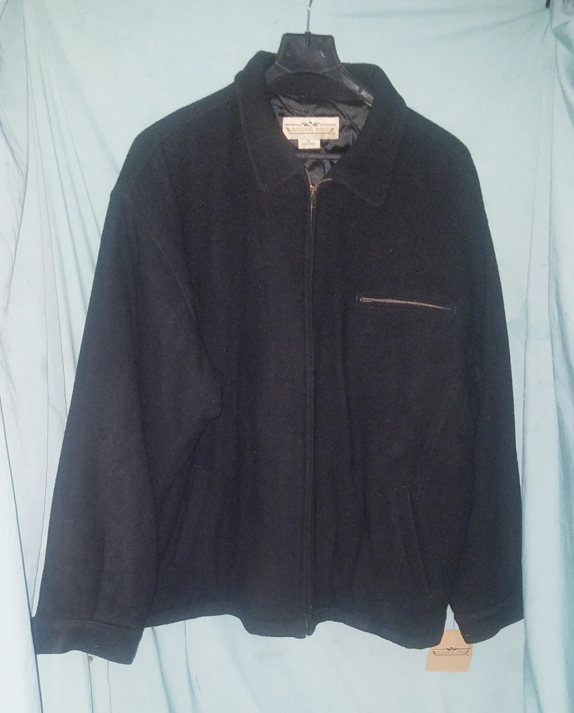 100% Black Wool Winter Coat with Quited Lining New w Tag - photo 2
