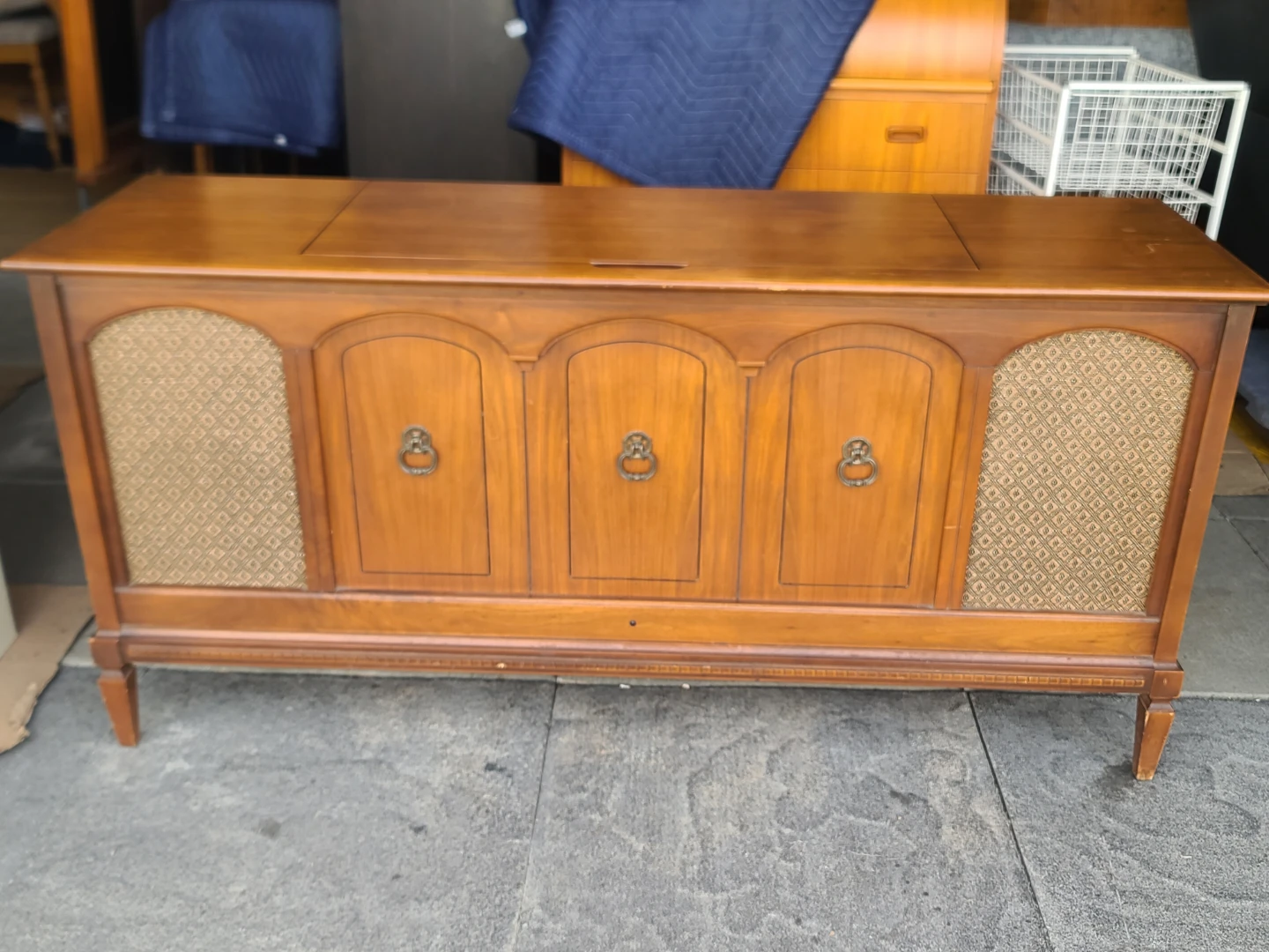 Vintage Solid State Stereo Console Record Player & Radio