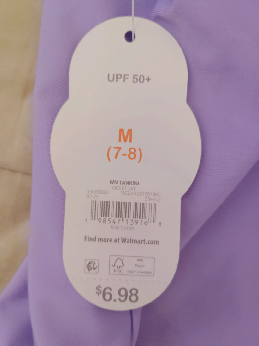 Girls Tankini Swimsuit M (7-8) Violet Sky - photo 2