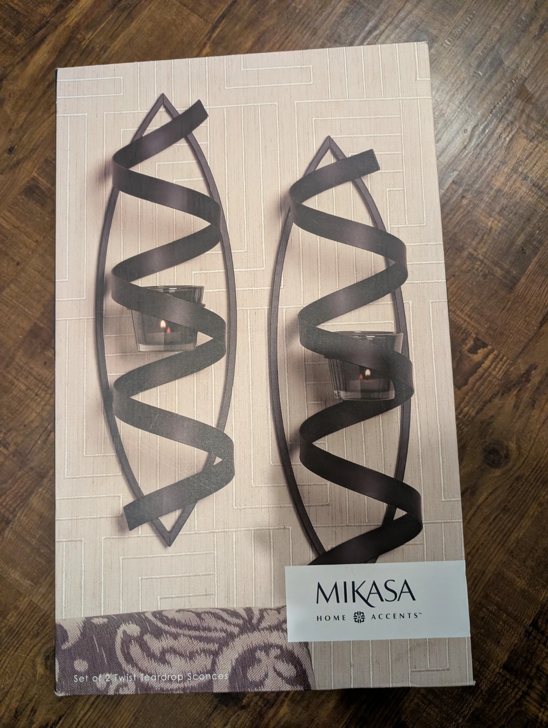 Mikasa "Set of 2 Twist Teardrop Sconces" Wall Candle Holders - photo 2