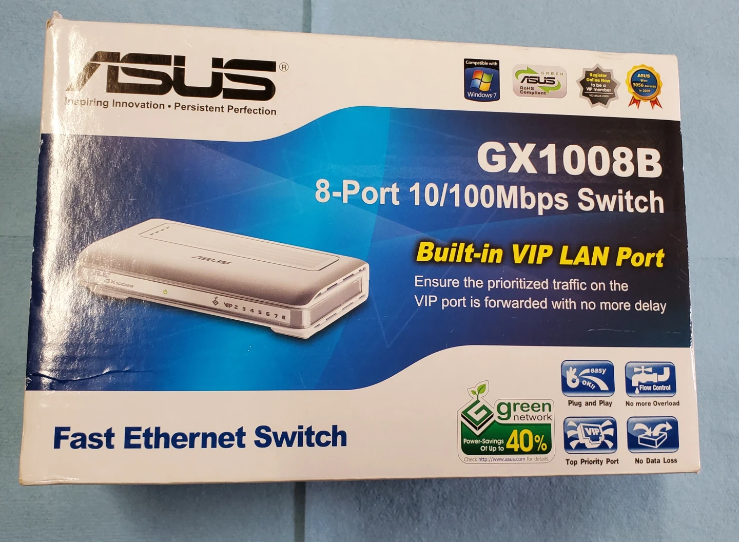 🥕 ASUS GX1008B 8-Port 10/100Mbps Switch