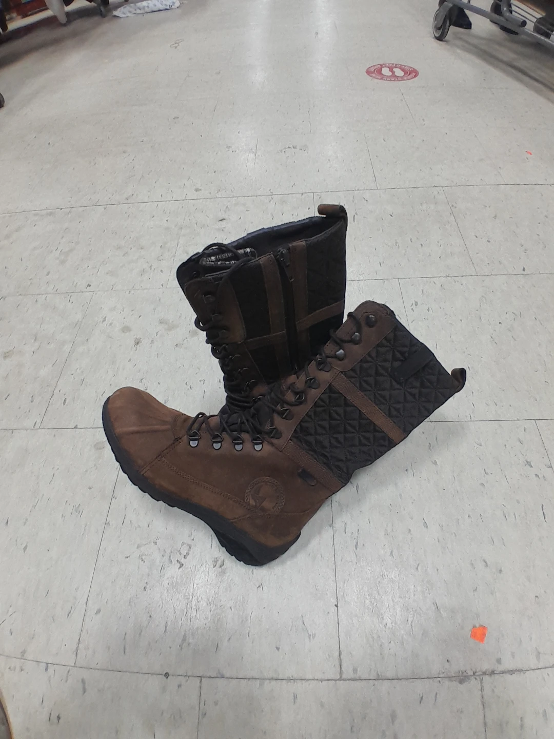 Brown Suede and Quilted Winter Boots All Rounder 8.5 - photo 5