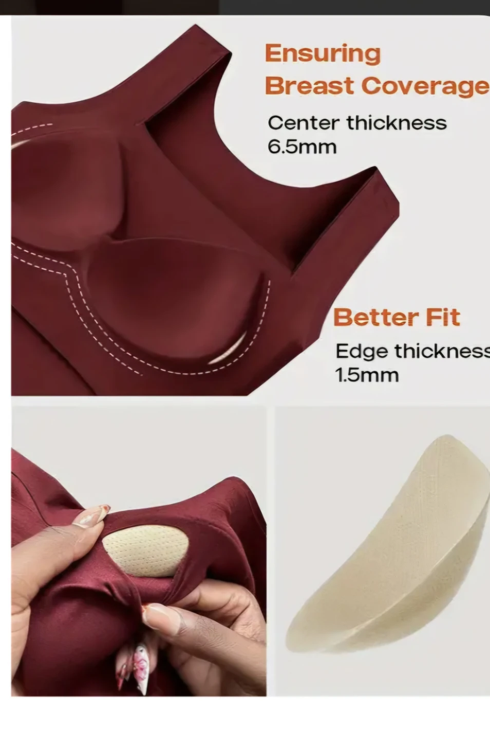 Women's Burgundy Built-in Bra Tank Top - photo 3
