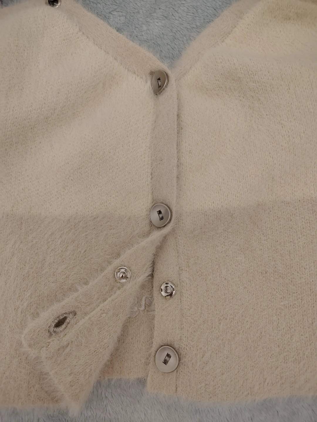 Cream & Tan Button-Up Chain Strap Crop Top - XS-Small - photo 3