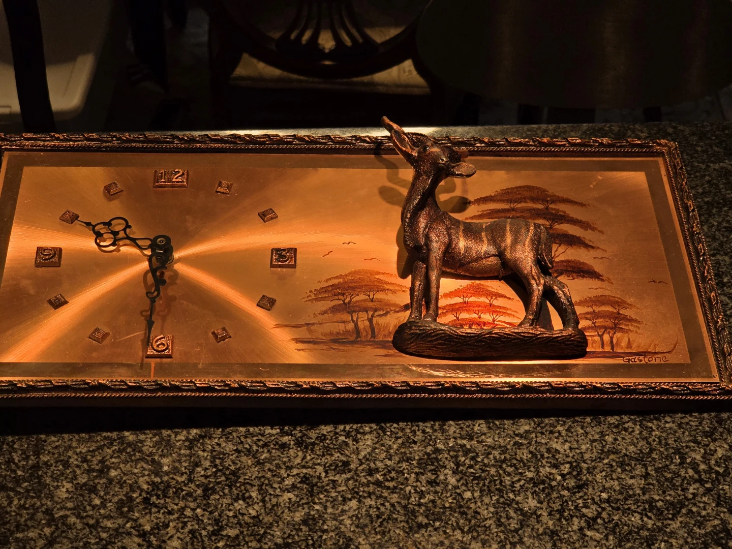 Copper Deer Silhouette Wall Clock