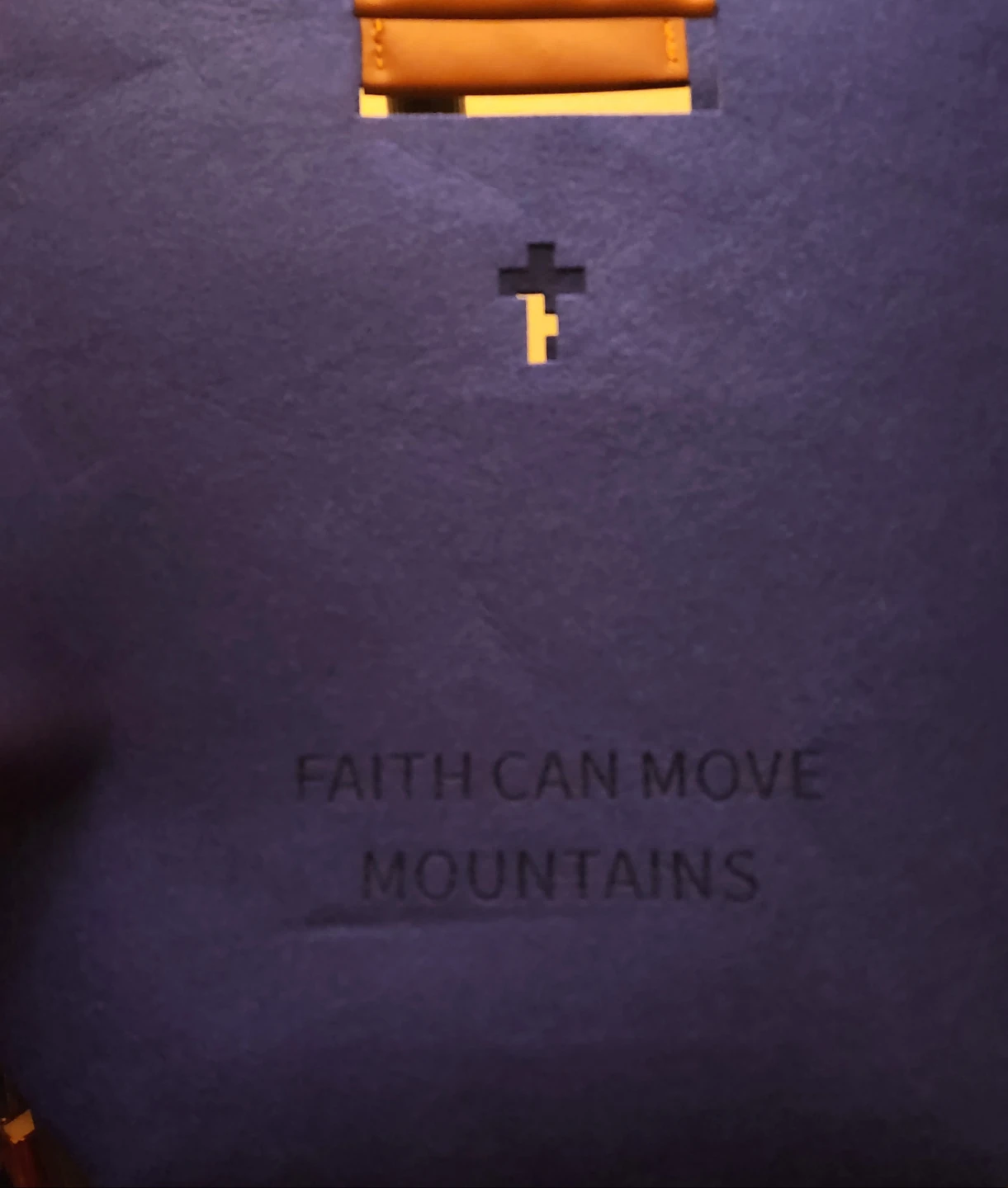 Blue Bible Cover with Cross and Inspirational Quote - photo 2