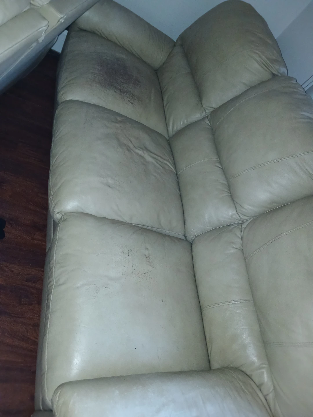 Tan Leather Loveseat Recliner - photo 4