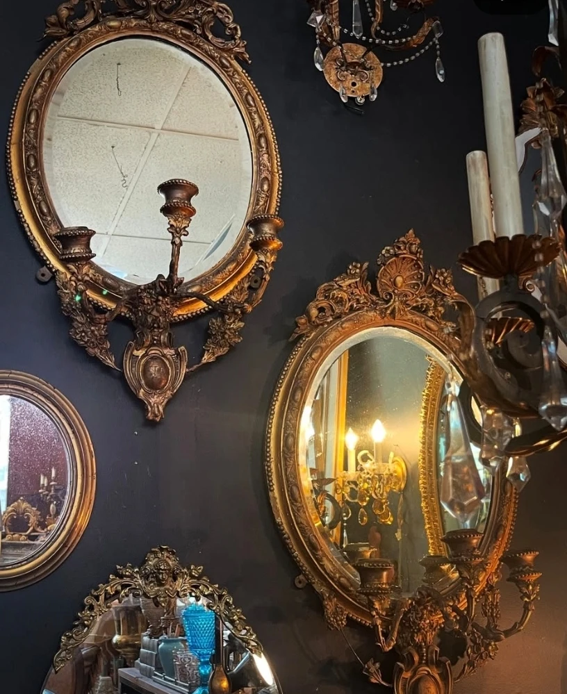 Pair of Antique 200 year old sconces with candle holders - photo 3