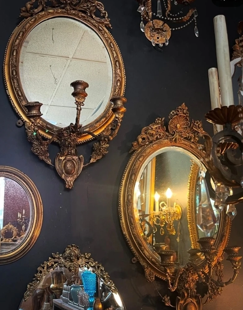 Pair of Antique 200 year old sconces with candle holders - photo 5