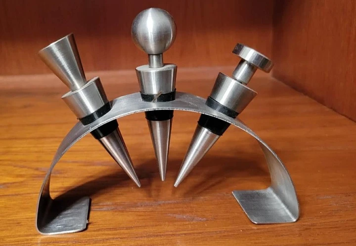 Set of 3 Stainless Steel Wine Stoppers
