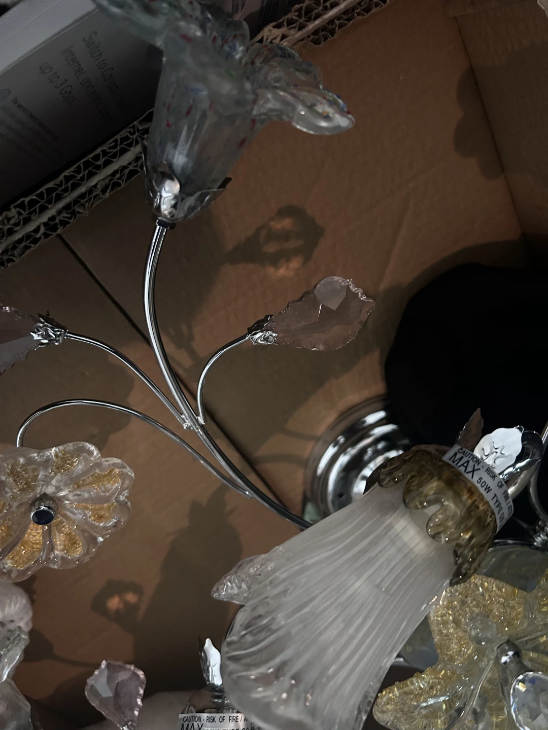 Antique Floral Chandelier Light Fixture - photo 5