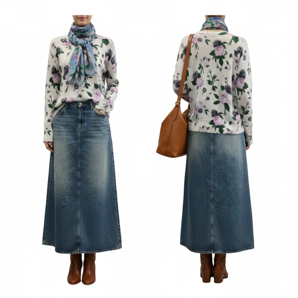Equipment Sloan Floral 100% Cashmere Sweater Size L - photo 5