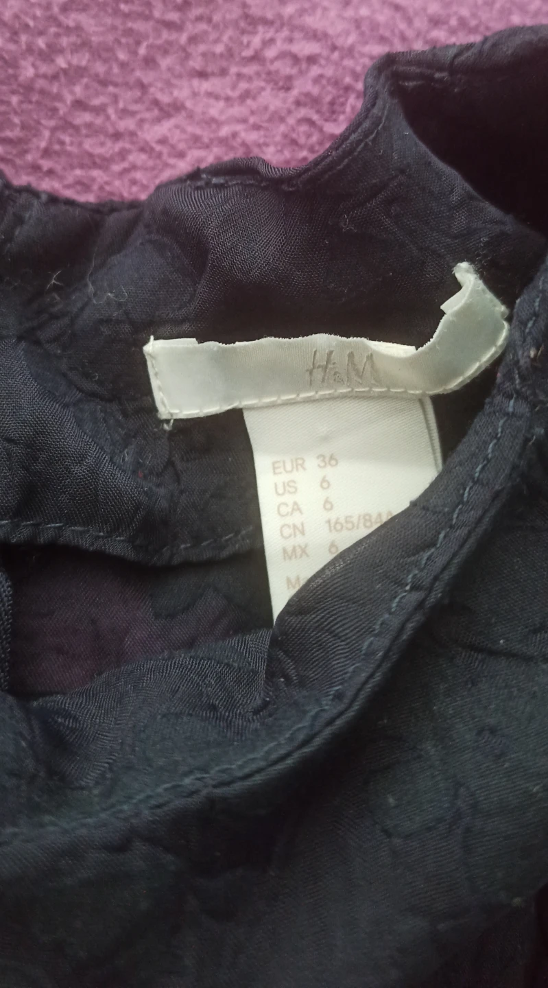 Black H&M Ruffled Peplum Blouse Size US 6 - photo 2