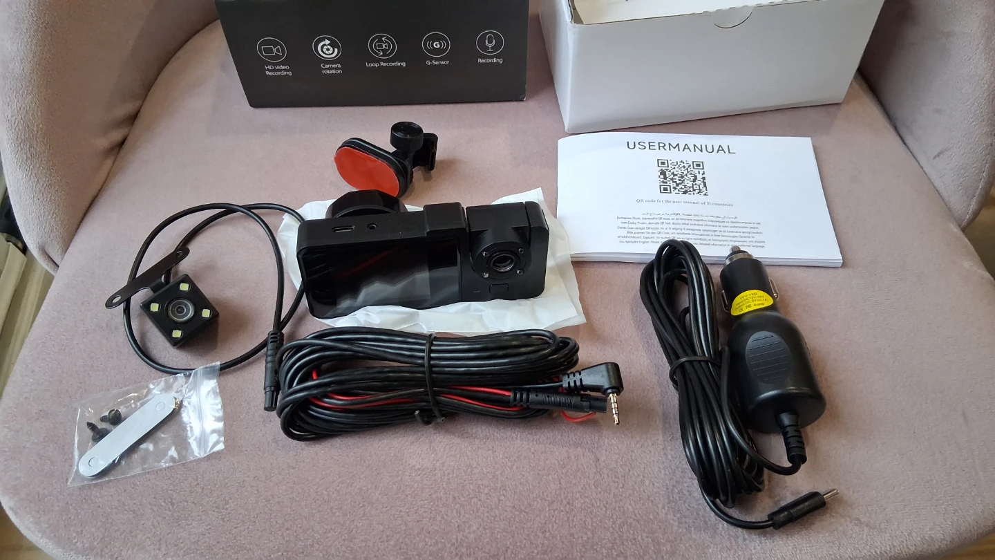 Car Dashcam, 3 Channels Lens, 1080P, UPDARGED version, - photo 2