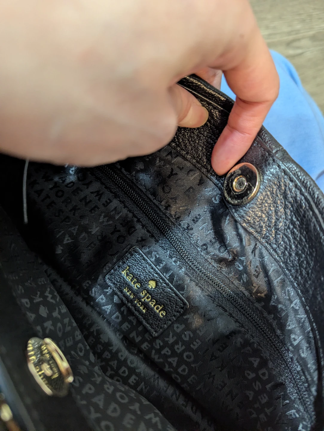 Black pebbled leather Kate Spade Purse - photo 3