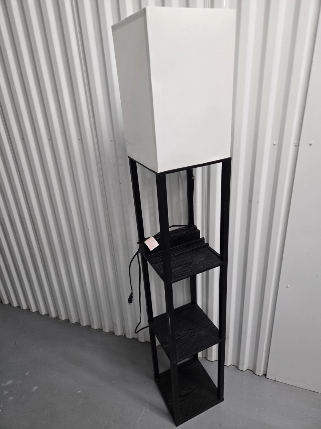 Black Floor Lamp with Shelves