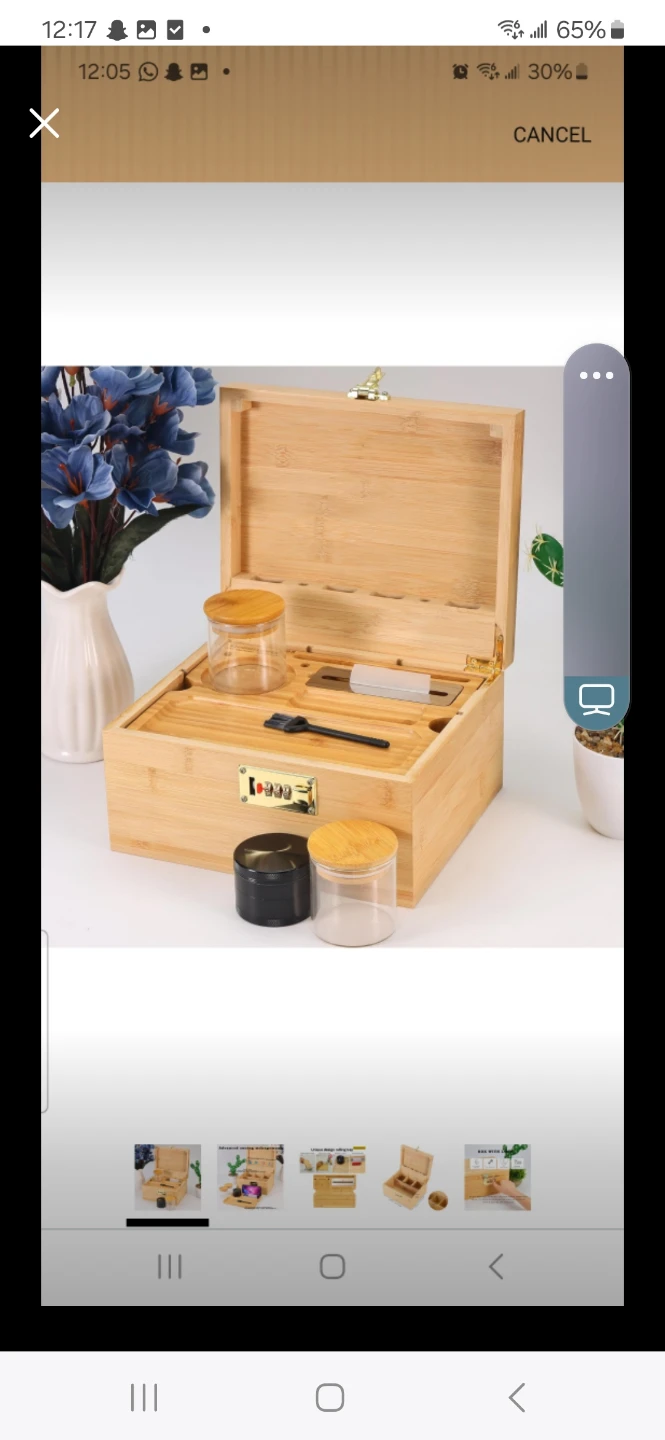 Bamboo Storage Box with Combination Lock