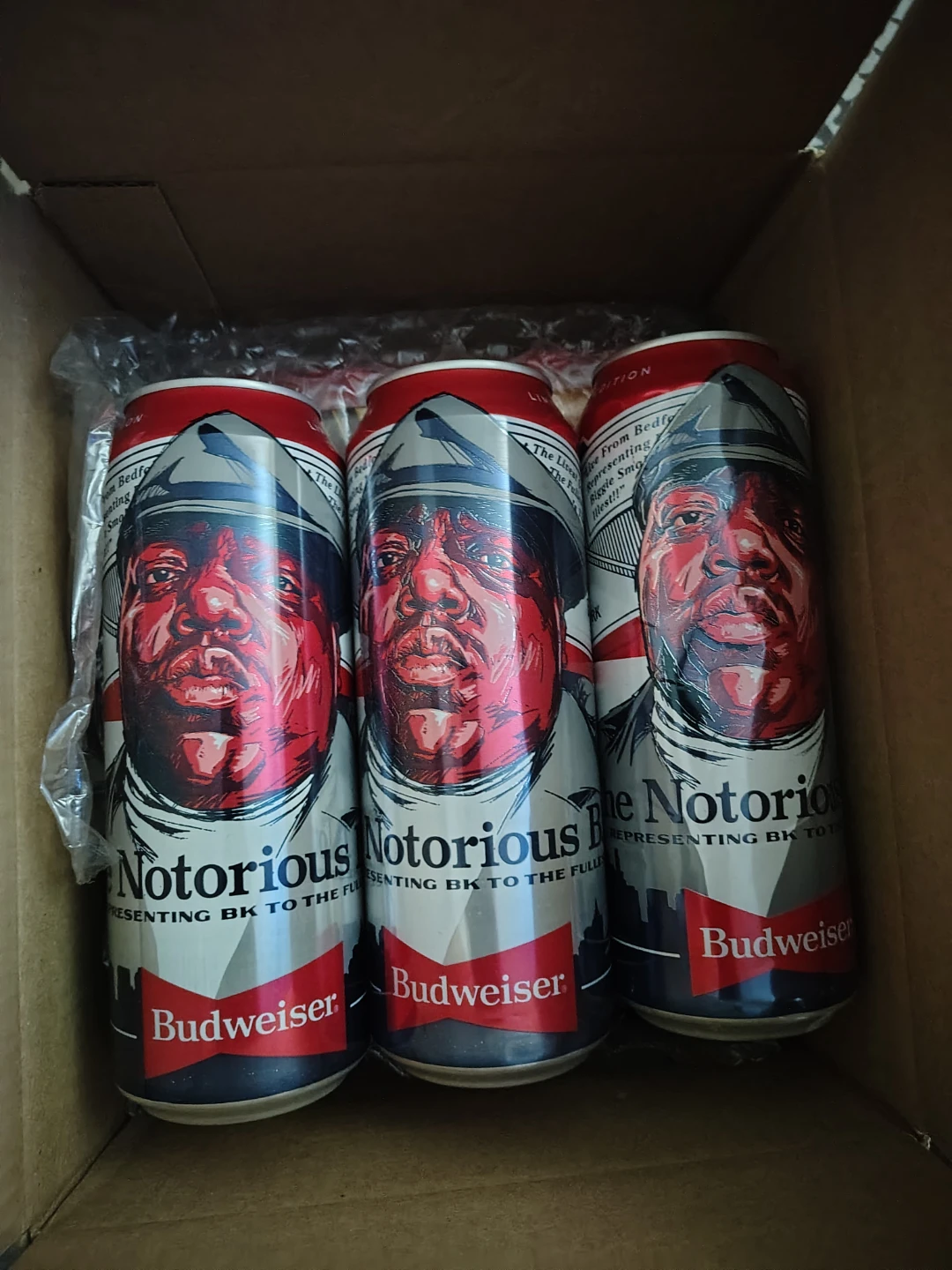 Budweiser Notorious B.I.G. Limited Edition Beer Cans (Set of 3)