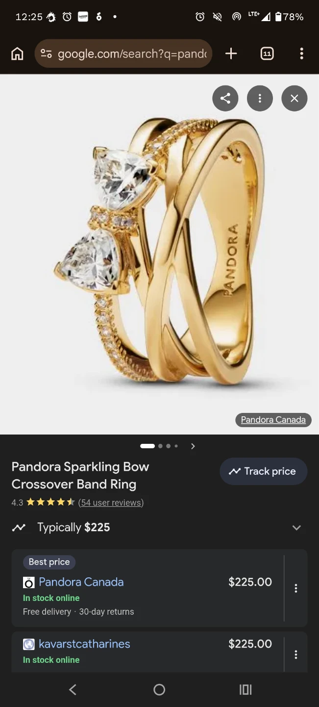 Pandora Gold Ring with Clear Stones - photo 2